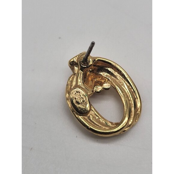 PREMIER DESIGNS Gold Tone Knotted Stud Oval Earrings Classic - Picture 3 of 6